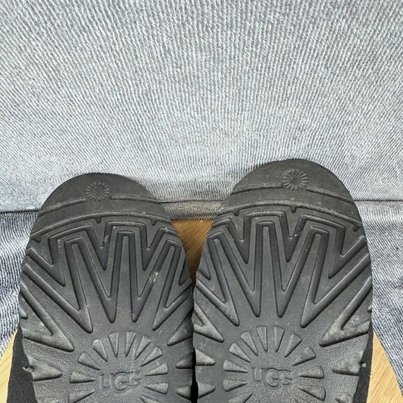 UGG Shoes Mens Size 12 Black Puffer Slip-On Mule Slippers Adjustable Strap Warm - Picture 8 of 10